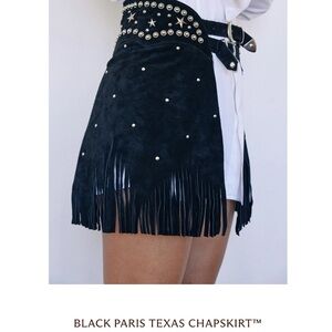 Paris Texas Black Fringe Mini Skirt